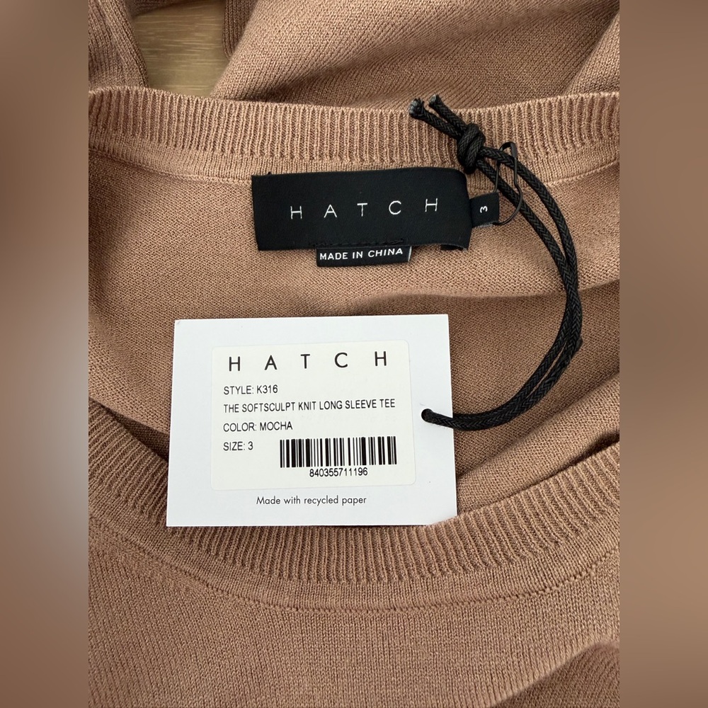 NWT Hatch Maternity The Softsculpt Knit Long Sleeve Tee, Mocha, SIZE: 3 - Picture 2 of 14